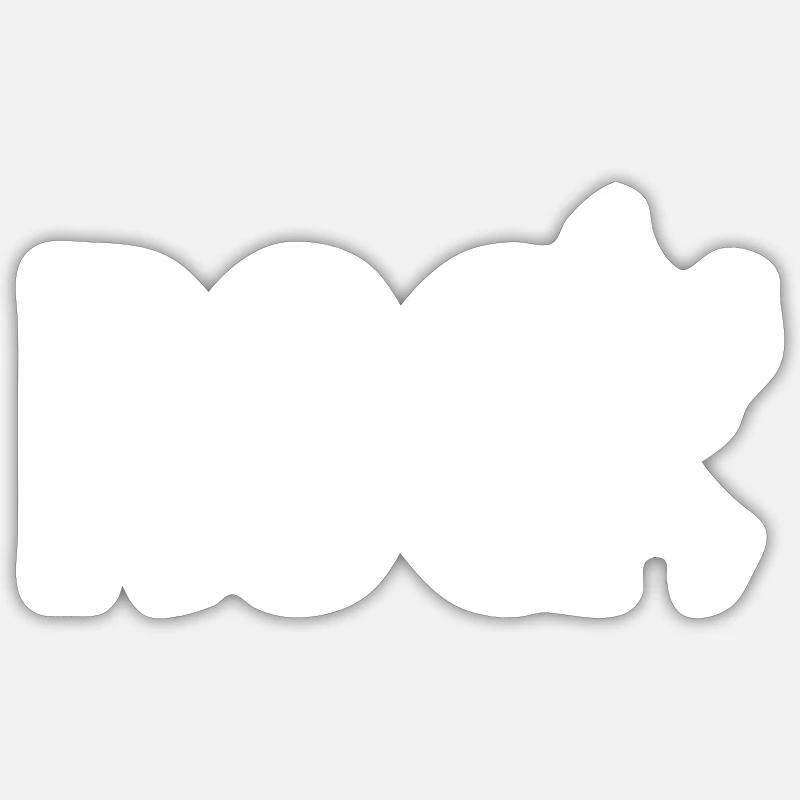 ROCK attitude (blanc) - Sticker taille S (10 x 10 cm) - blanc mat