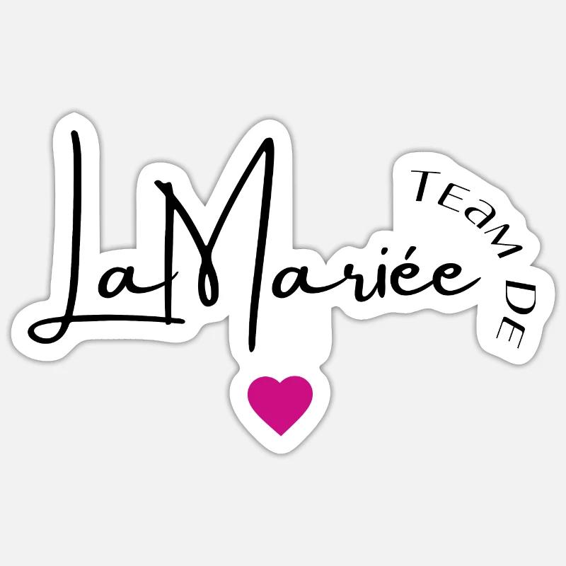 Team de la mariée - Sticker taille S (10 x 10 cm) - blanc mat