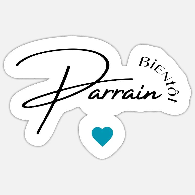 Bientôt parrain - Sticker taille S (10 x 10 cm) - blanc mat