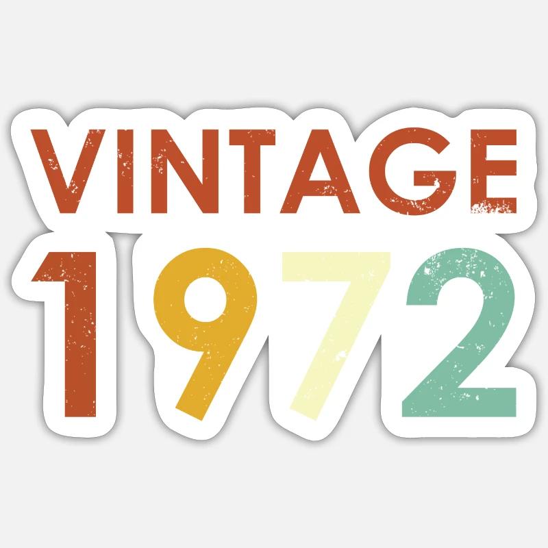 Millésime 1972 - Sticker taille S (10 x 10 cm) - blanc mat
