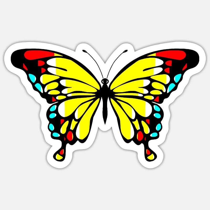 Papillon - Sticker taille S (10 x 10 cm) - blanc mat