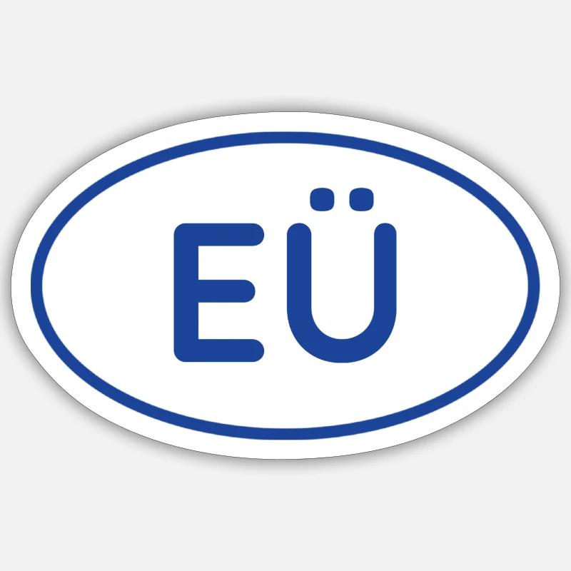 EÜ Aufkleber - Sticker Größe S (10 x 10 cm) - Mattweiß