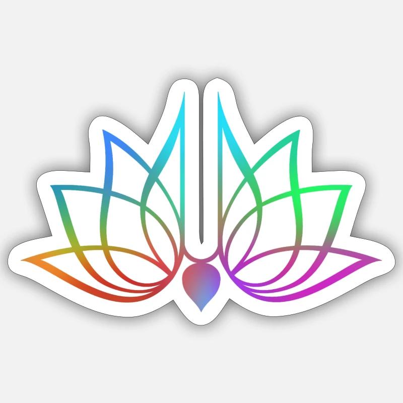 Hochfrequenz Krishna Lotus - Sticker Größe S (10 x 10 cm) - Mattweiß