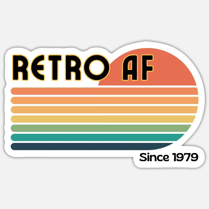 Retro AF - Sticker Größe S (10 x 10 cm) - Mattweiß