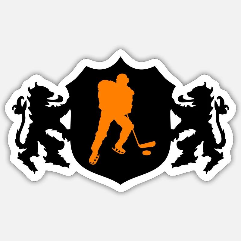 Hockey Crest 2 - Sticker size S (10 x 10 cm) - white matte