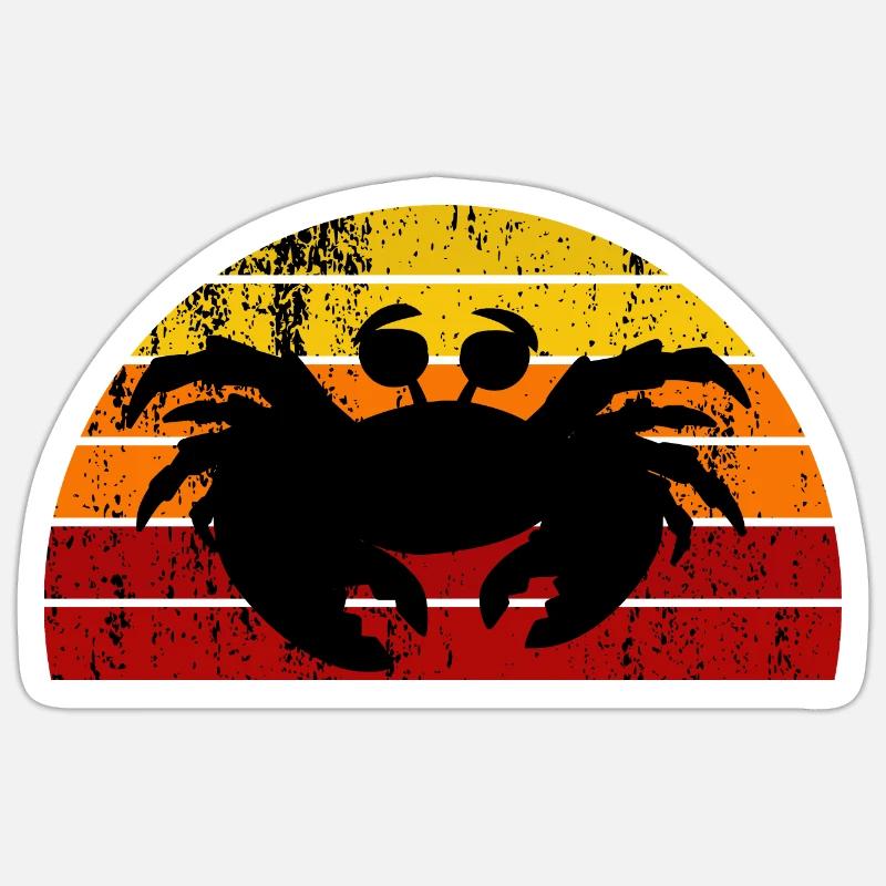 Crap retro sunset design - Sticker size S (10 x 10 cm) - white matte