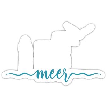 Ein bisschen Meer geht immer - Wellen Nordsee - Sticker Größe S (10 x 10 cm) - Mattweiß - Vorne
