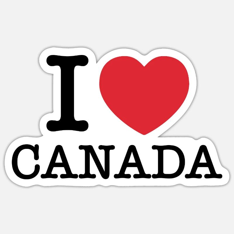 J’aime le Canada | Canada | J’aime le Canada - Sticker størrelse S (10 x 10 cm) - mat hvid