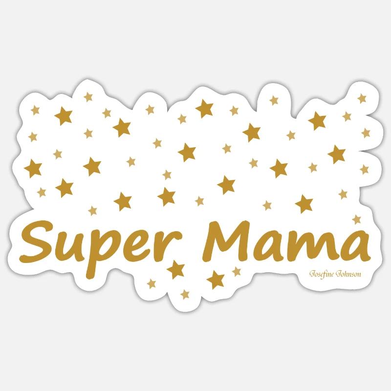 Super Mama - Sticker Größe S (10 x 10 cm) - Mattweiß