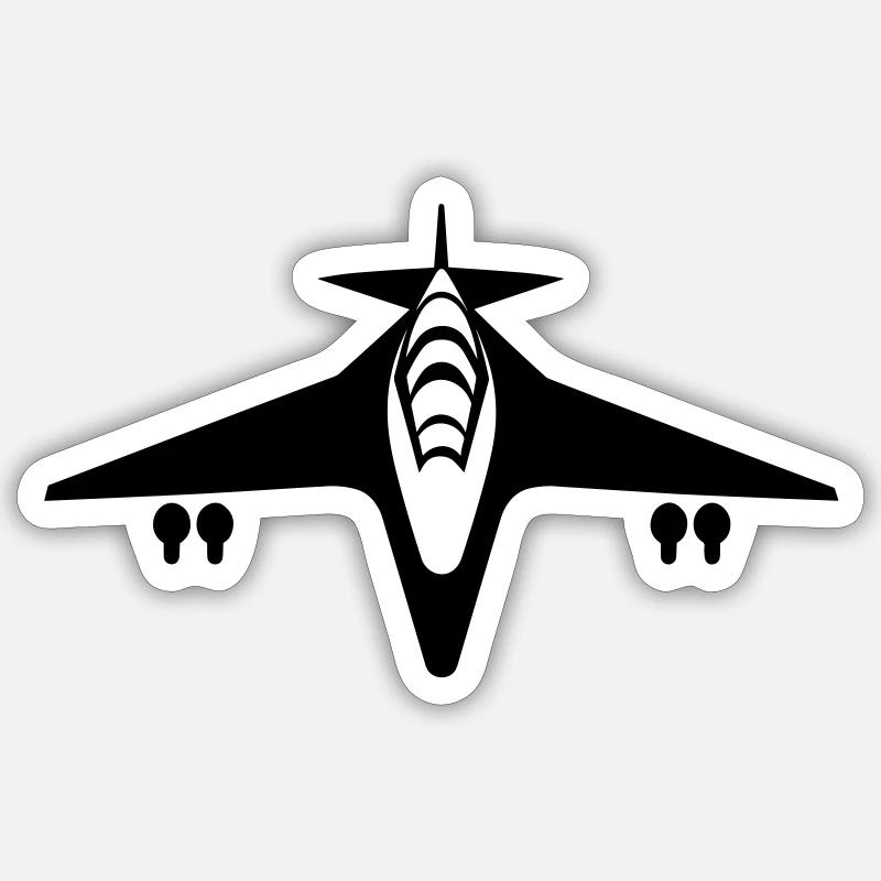 Avion de chasse Sticker taille S (10 x 10 cm)