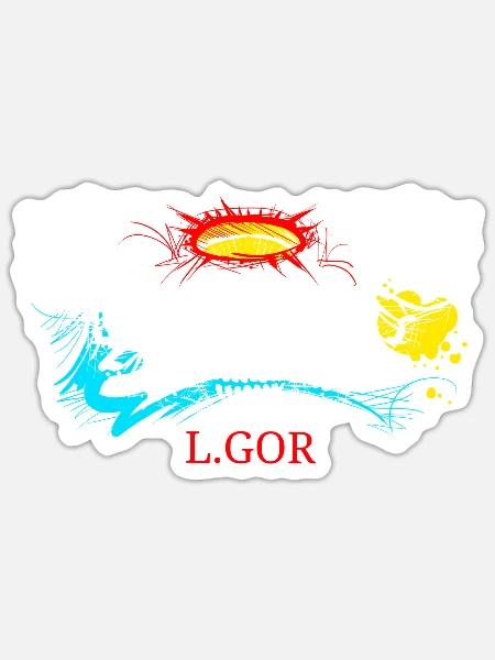 L.Gor stylischer Totenkopf - Sticker Größe S (10 x 10 cm) - Mattweiß