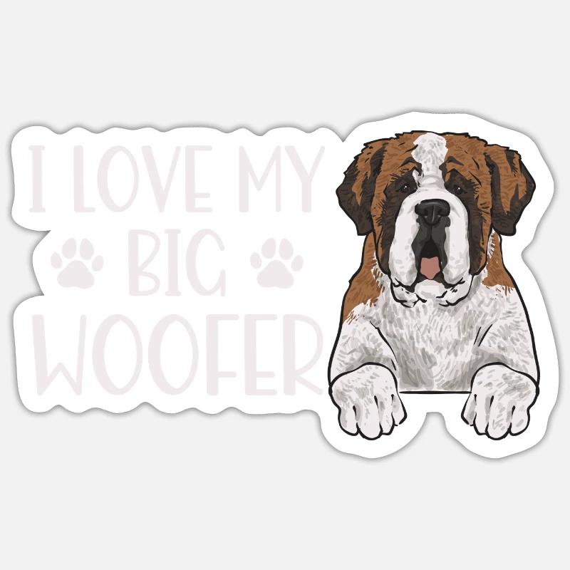 Saint-Bernard Chien Saint-Bernard - Sticker taille S (10 x 10 cm) - blanc mat