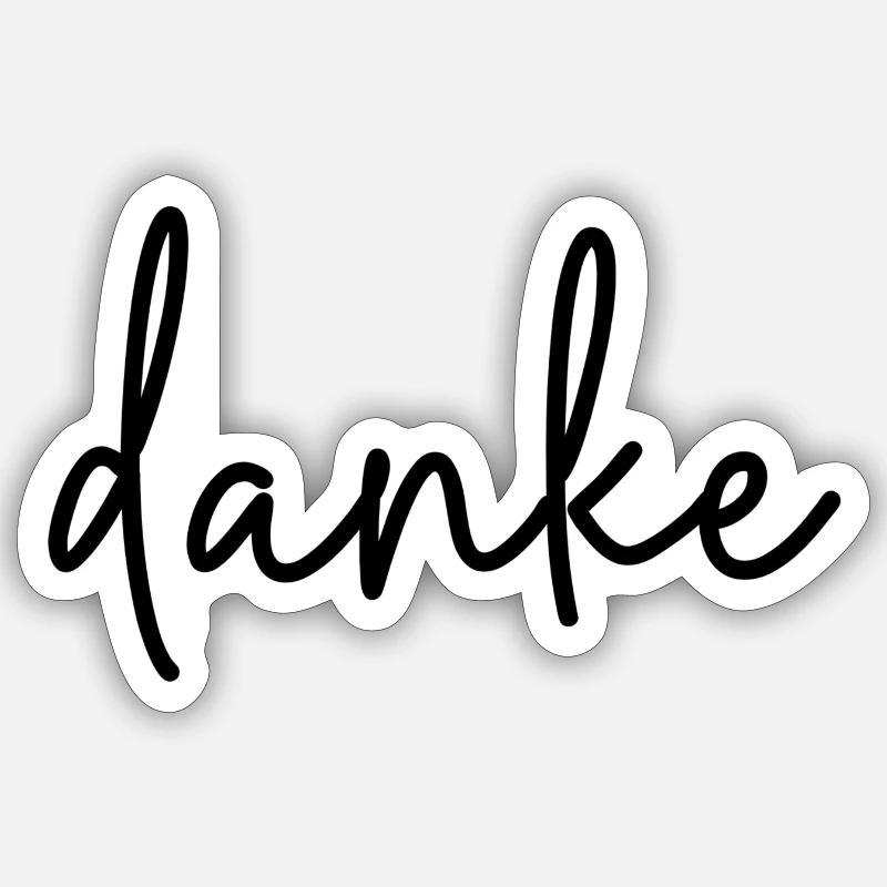Danke - Sticker Größe S (10 x 10 cm) - Mattweiß