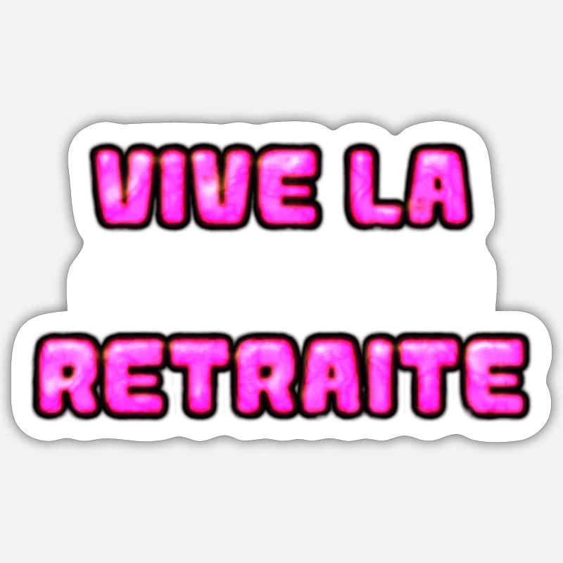 RETRAITE. RETRAITE. RETRAITEE. RETRAITE - Sticker taille S (10 x 10 cm) - blanc mat