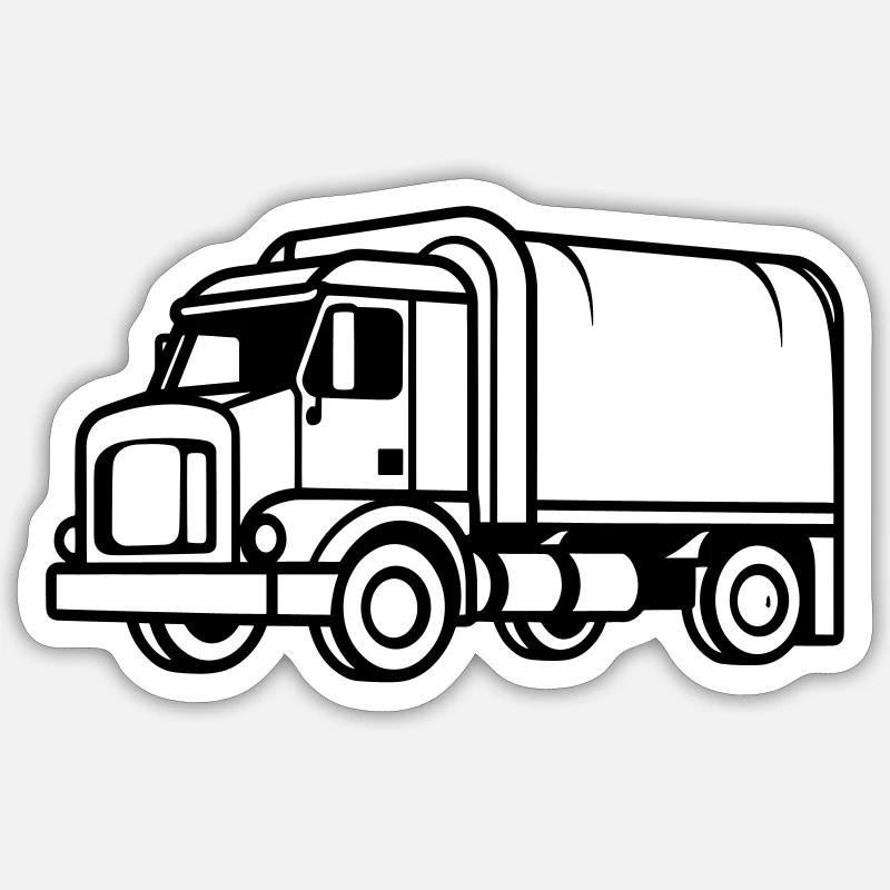 Camion - Sticker taille S (10 x 10 cm) - blanc mat