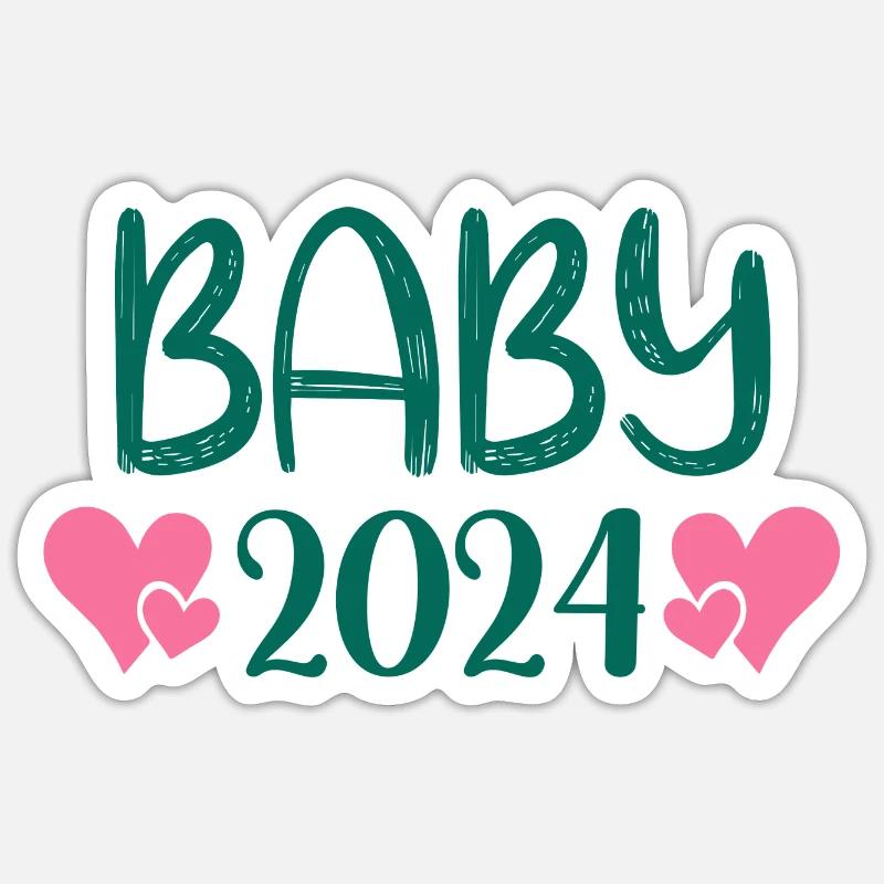 Bébé 2024 - Sticker taille S (10 x 10 cm) - blanc mat