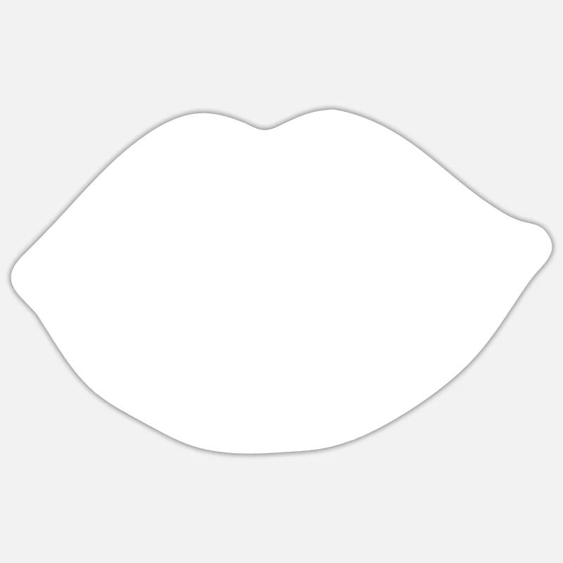 Lèvres, bouche, baisers lèvres - Sticker taille S (10 x 10 cm) - blanc mat