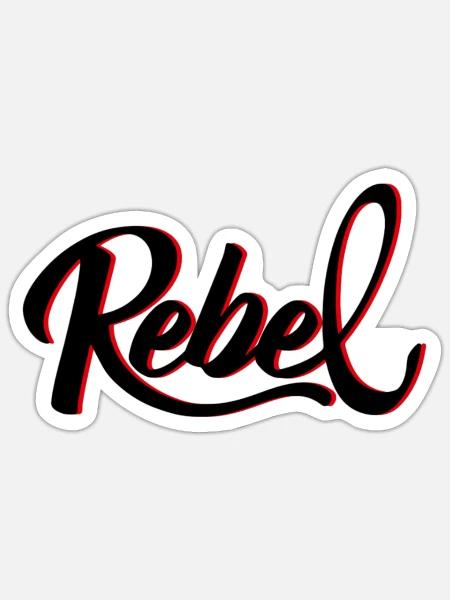 Rebel - Sticker Größe S (10 x 10 cm) - Mattweiß