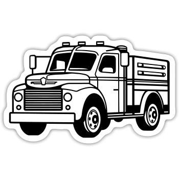 Camion - Sticker taille S (10 x 10 cm) - blanc mat - Devant