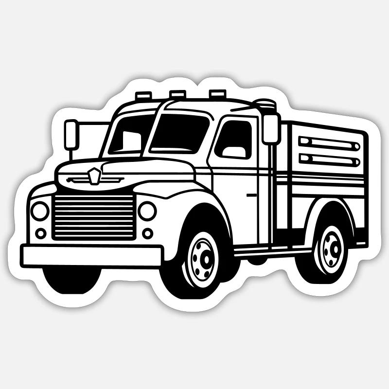 Camion - Sticker taille S (10 x 10 cm) - blanc mat