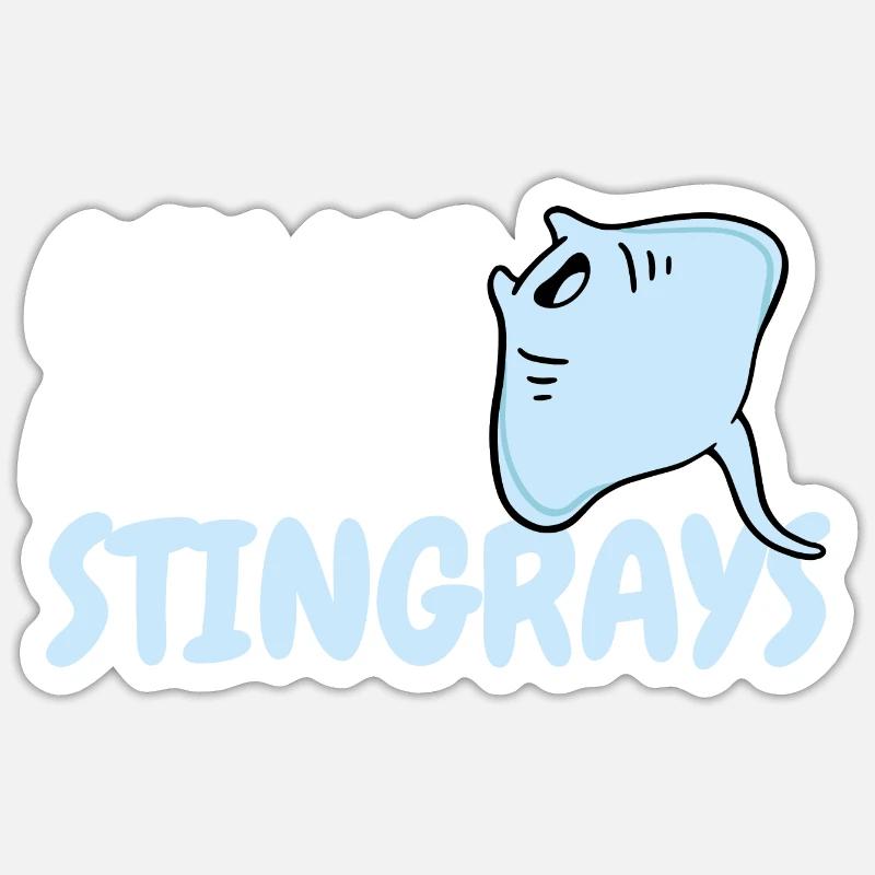 Stachelrochen Mantarochen Ozean Rochen - Sticker Größe S (10 x 10 cm) - Mattweiß