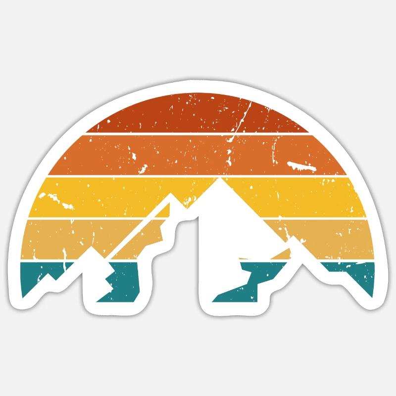 Retro mountain - Sticker size S (10 x 10 cm) - white matte