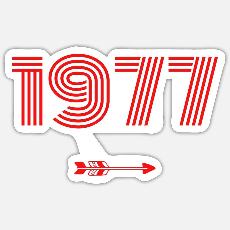 Born in 1977 - Sticker size S (10 x 10 cm) - white matte