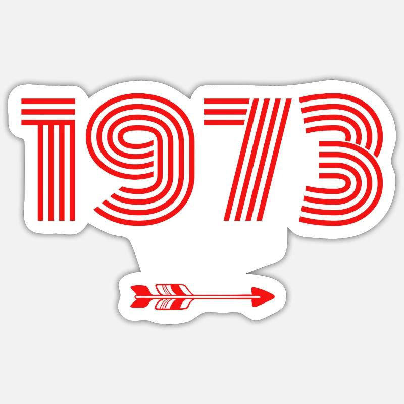 Né en 1973 - Sticker taille S (10 x 10 cm) - blanc mat