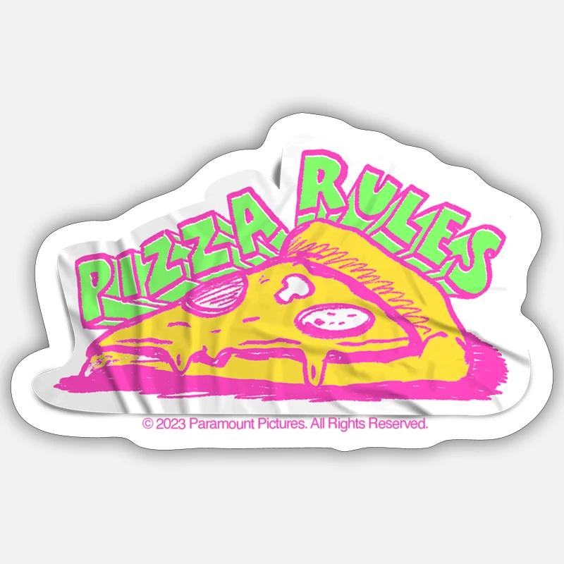 TMNT Mutant Mayhem Pizza Rules Sticker Größe S (10 x 10 cm)