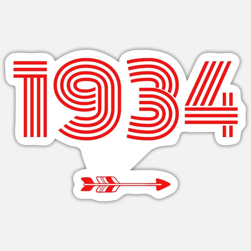 Born in 1934 - Sticker size S (10 x 10 cm) - white matte