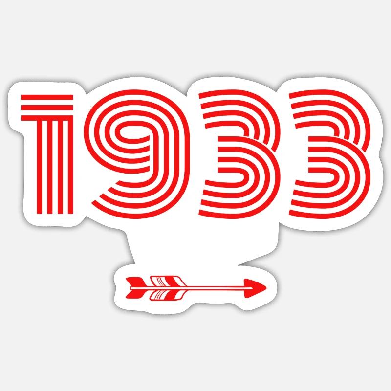 Born in 1933 - Sticker size S (10 x 10 cm) - white matte