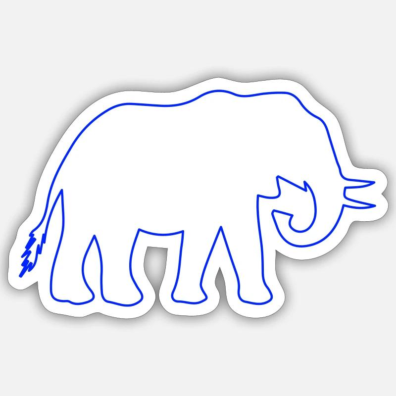 Elephant Outline Sticker size S (10 x 10 cm)