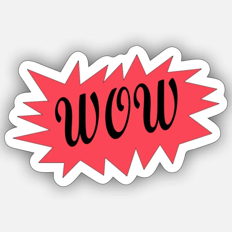 WOW - Sticker Größe S (10 x 10 cm) - Mattweiß