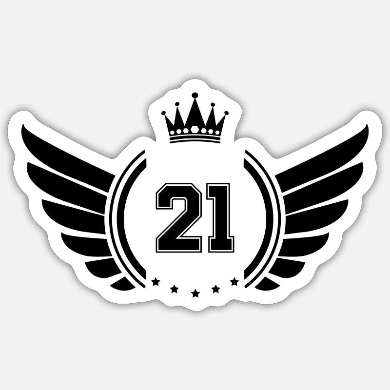wappen 21 - Sticker Größe S (10 x 10 cm) - Mattweiß