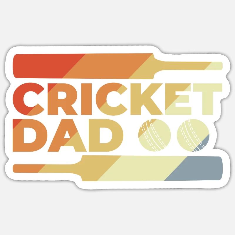 Funny Cricket Daddy - Sticker size S (10 x 10 cm) - white matte