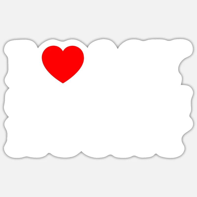 J’aime mon Husky sibérien - Sticker taille S (10 x 10 cm) - blanc mat