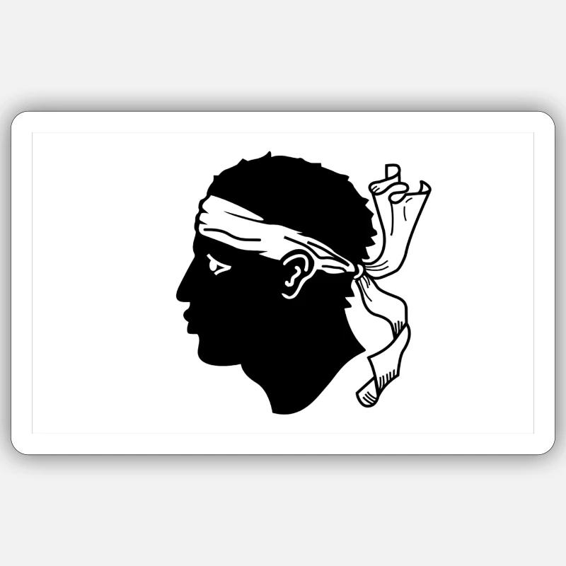 corsica 2 - Sticker taille S (10 x 10 cm) - blanc mat