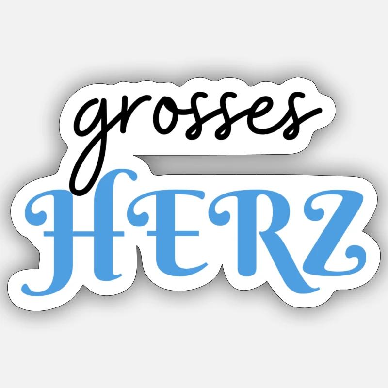 Grosses Herz! Personalisierbar - Sticker Größe S (10 x 10 cm) - Mattweiß