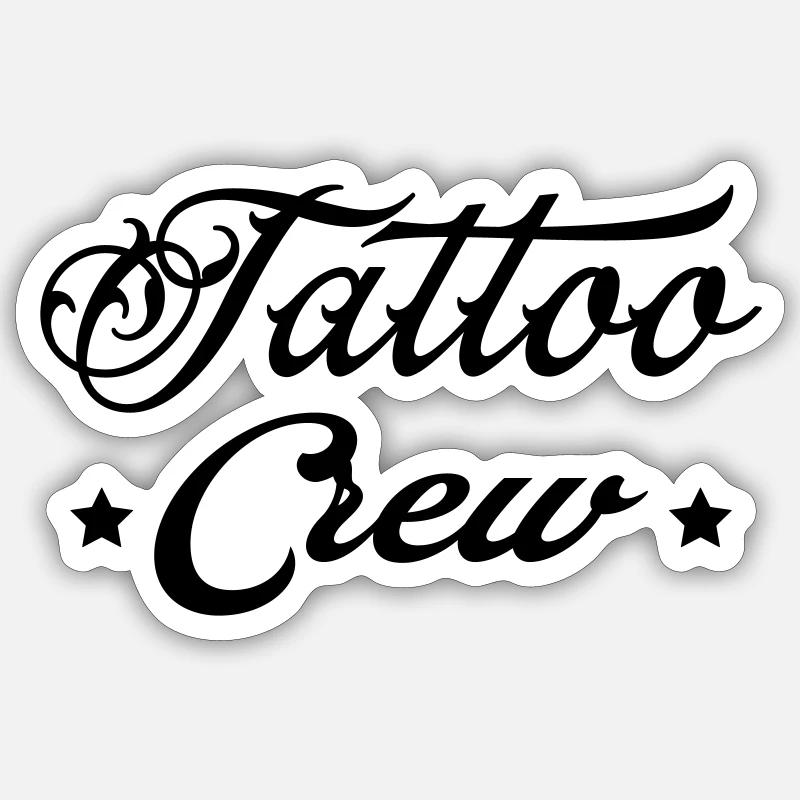 Équipe de tatouage 1 - Sticker taille S (10 x 10 cm) - blanc mat