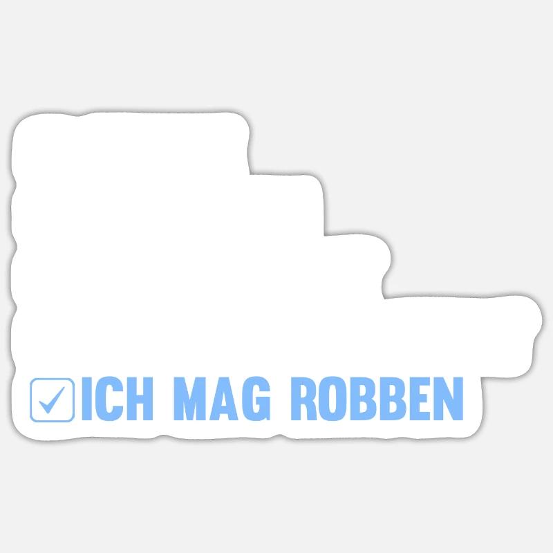 Seehund Seelöwe Robbe - Sticker Größe S (10 x 10 cm) - Mattweiß