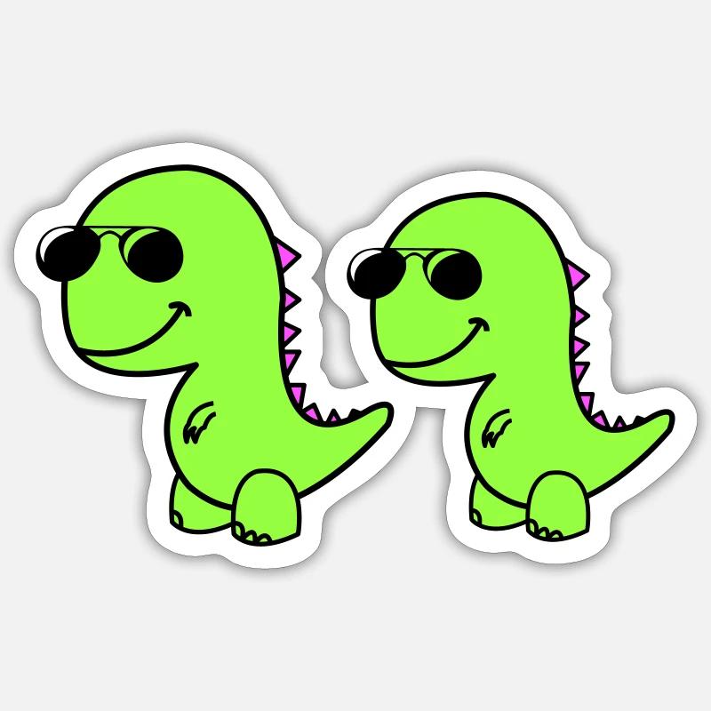Cool Dinos - Sticker taille S (10 x 10 cm) - blanc mat