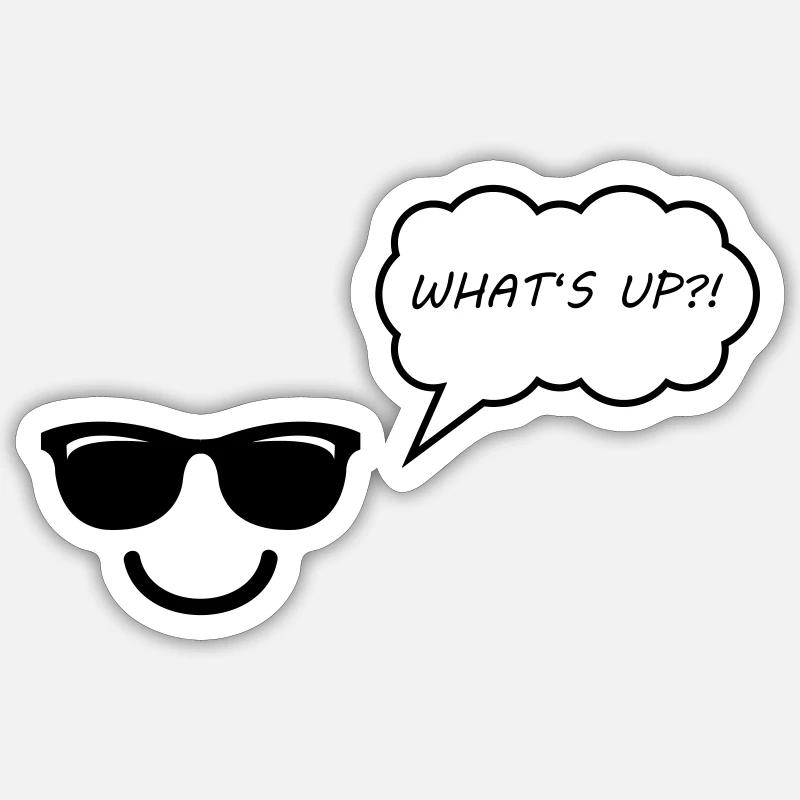 Smileface quoi de neuf - Sticker taille S (10 x 10 cm) - blanc mat