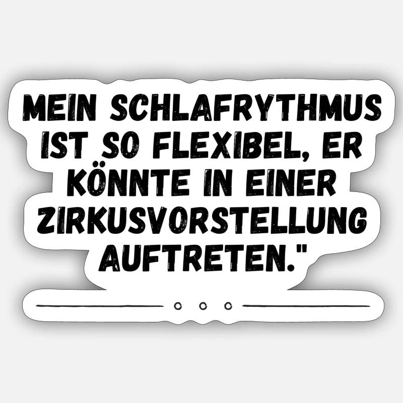 Flexibler Schlafrythmus Zirkus T-Shirt Sticker Größe S (10 x 10 cm)