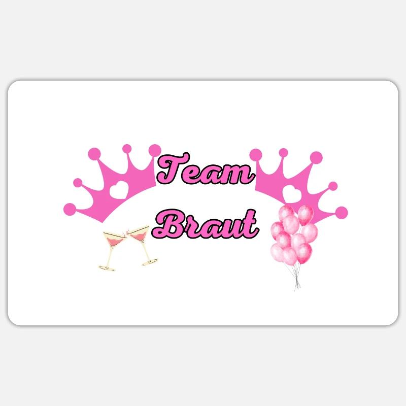 Team Bride - Sticker Größe S (10 x 10 cm) - Mattweiß