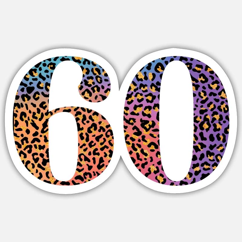 60th Anniversary Leopard - Sticker size S (10 x 10 cm) - white matte