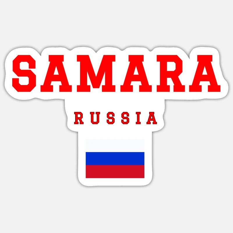 Samara, Russie - Sticker taille S (10 x 10 cm) - blanc mat