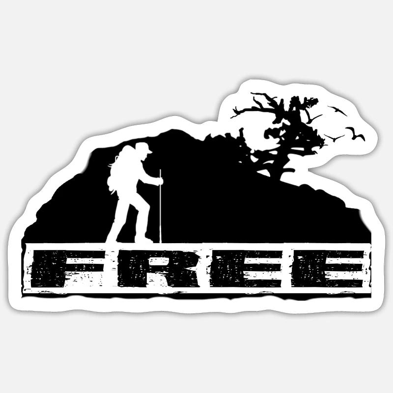 Trekking - Sticker size S (10 x 10 cm) - white matte