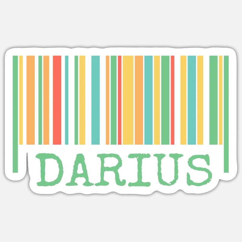 Nom: darius - Sticker taille S (10 x 10 cm) - blanc mat
