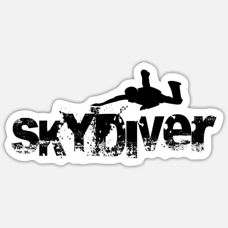 Skydiver | Skydiving |Freefall Adventure - Sticker Größe S (10 x 10 cm) - Mattweiß