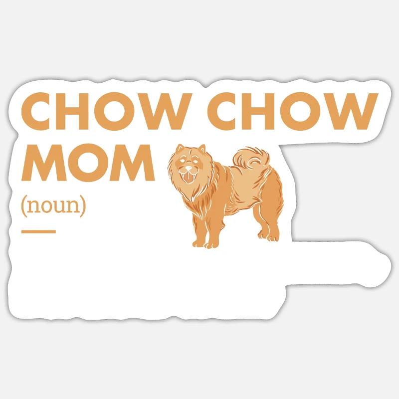 Chow Chow Mom définition - Sticker taille S (10 x 10 cm) - blanc mat